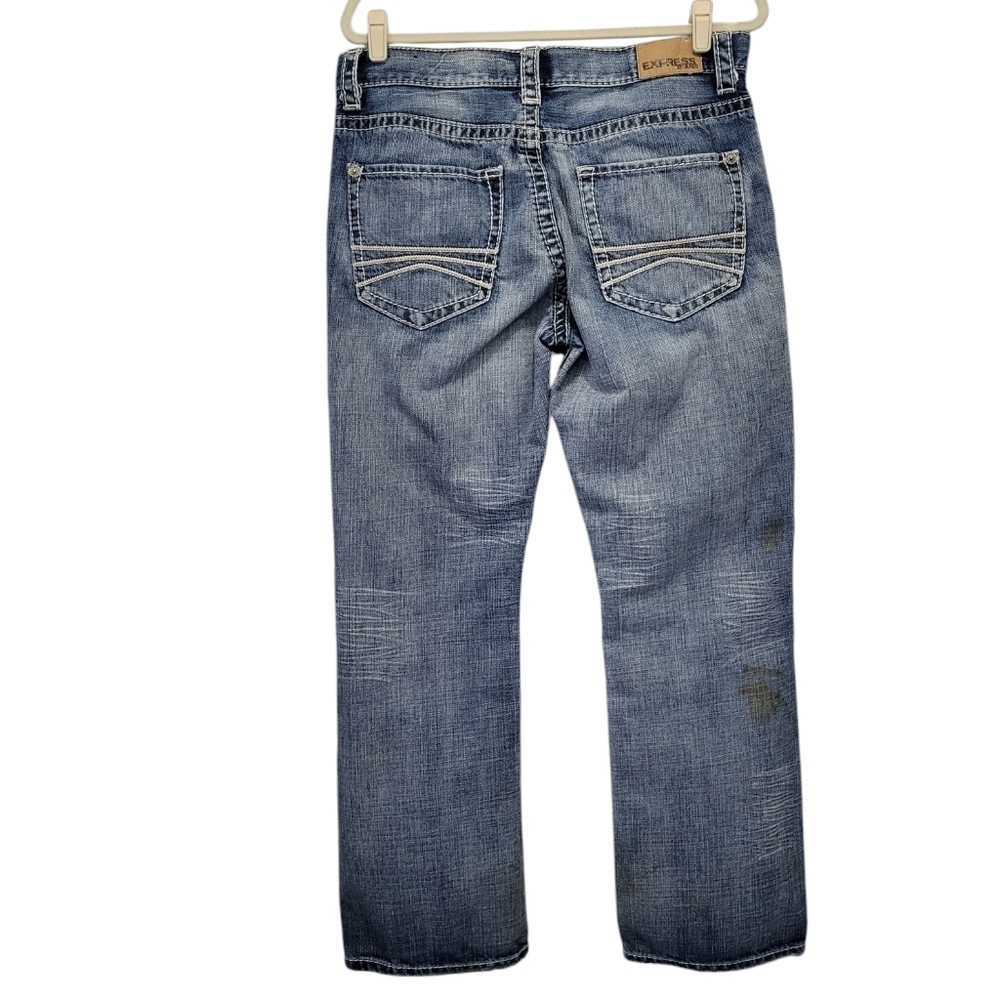 Express Blake Jeans Jeans Mens 33x30 Blue‎ Loose Low Rise Bootcut Actual …